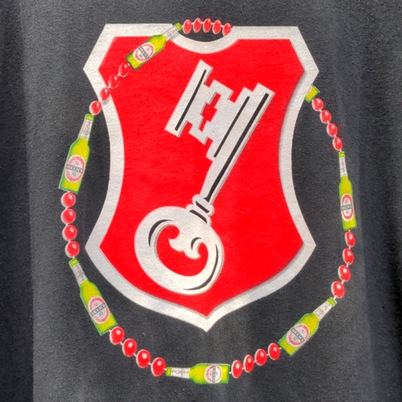 Vintage Promo Beck's Beer T-Shirt 👕 XL Mardi Gras Beads - Picture 2 of 7